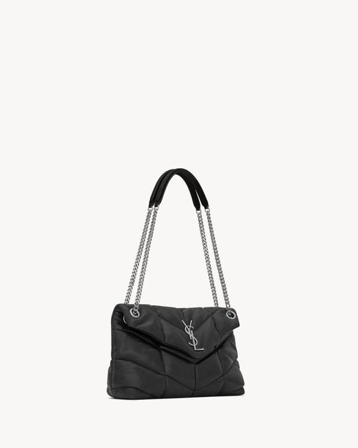 Saint Laurent White Loulou Puffer Bag Small