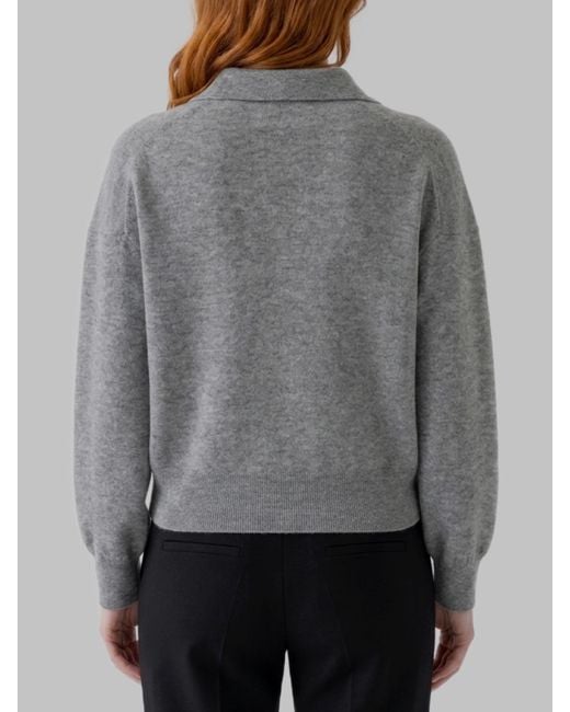 Lisa Yang Gray Sanderling Katriel Polo Sweater
