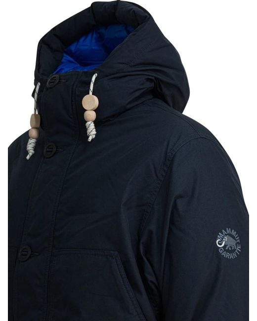 Mammut Blue Cotton Polyamide Down Feather Jacket for men