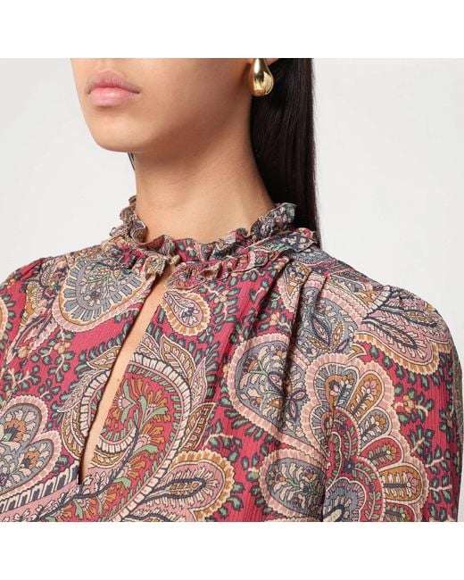 Etro Pink Long Dress With Paisley Print