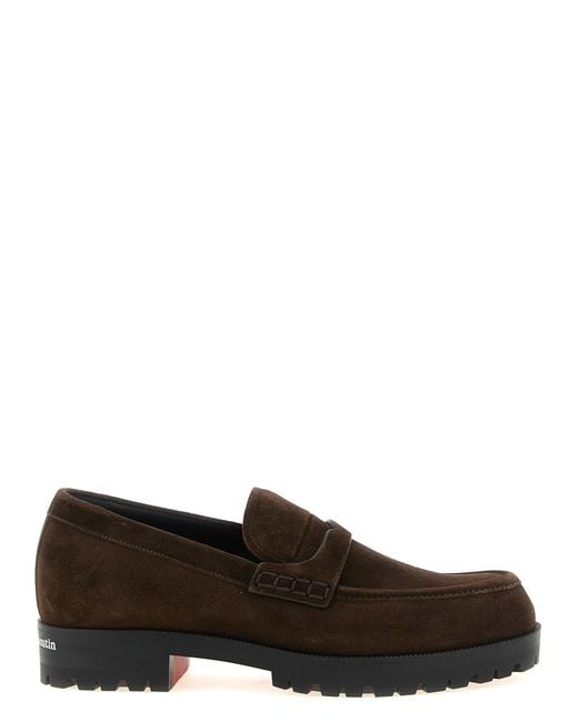 Christian Louboutin Brown 'Caravin' Loafers for men