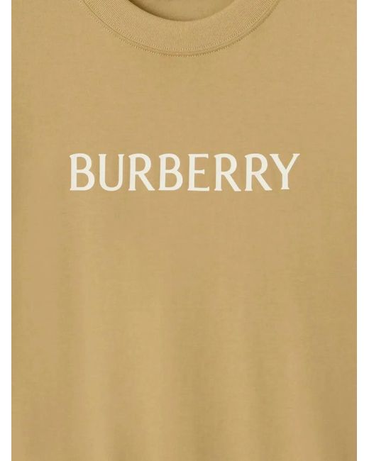 Burberry Natural Cotton T-Shirt With Logo