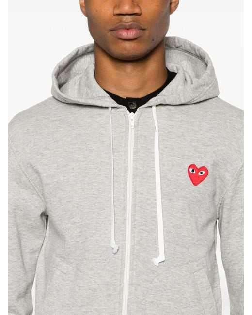 COMME DES GARÇONS PLAY Gray Cotton Hoodie