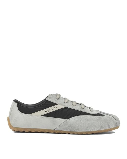 McQueen Gray Polyester Polyurethane Rubber Sneakers Slip-On for men
