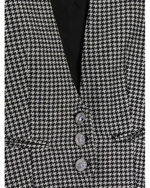 Alexandre Vauthier Black Houndstooth Waistcoat