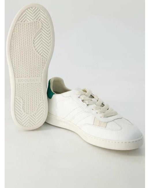 Woolrich White Off- Double U. T Calf Leather Sneakers for men