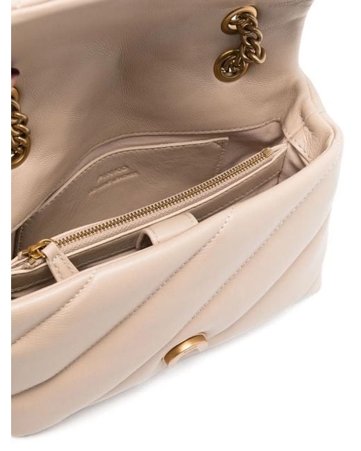 Pinko Natural Grigio Leather Shoulder Bag