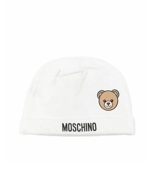 Moschino White "Bear" Logo Hat