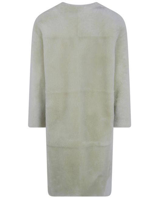 Blancha Gray Straight Merino Shearling Coat