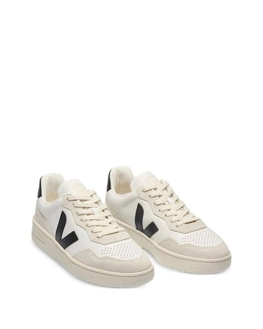 Veja White Leather Flat Shoes for men