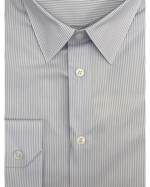 Saint Laurent Gray Classic Nude Cotton Shirt for men