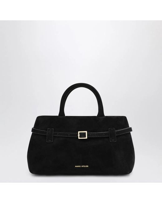 MANU Atelier Black Le Cambon 25 Suede Bag