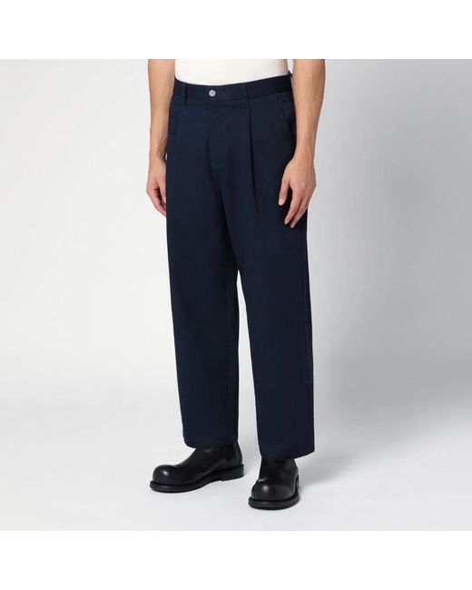 New Amsterdam Surf Association Blue Cotton Blend Trousers for men