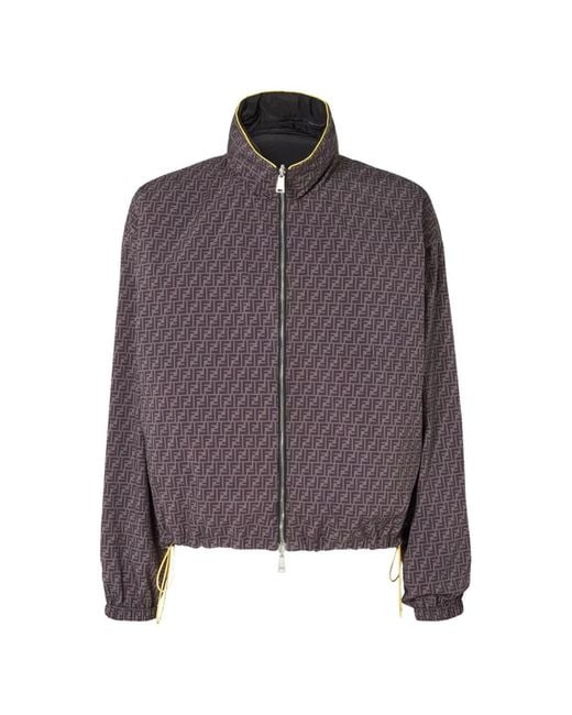 Fendi Black Reversible Nylon Windbreaker for men