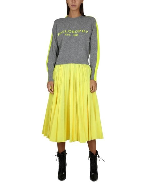 Philosophy Di Lorenzo Serafini Yellow Taffeta Skirt