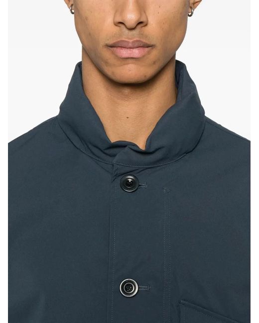 C P Company Blue C.P.Company Button Hooded Jacket for men