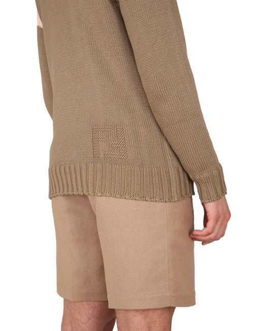 Fendi Natural Cotton And Cashmere Sweater for men