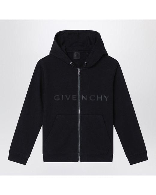 Givenchy Blue Zip Hoodie With Logo for men