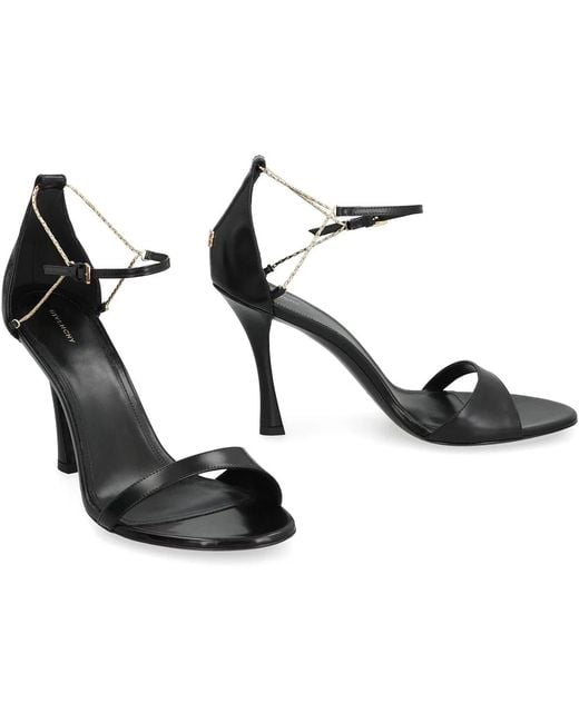 Givenchy Black 4G Liquid Leather Sandals