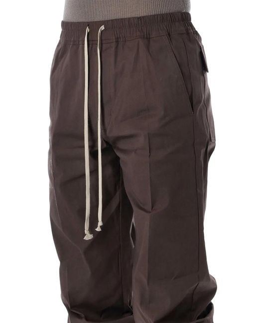 Rick Owens Black Dietrich Poplin Drawstring Trousers for men