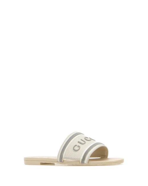 Gucci White Sliders