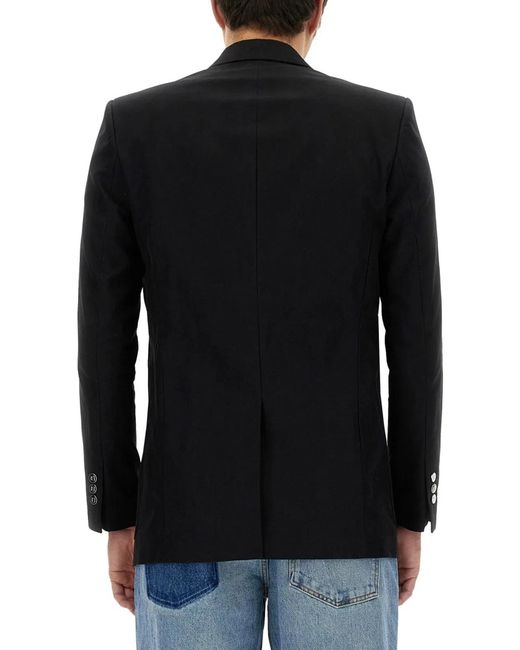 Balmain Black Double-Breasted Jacket for men