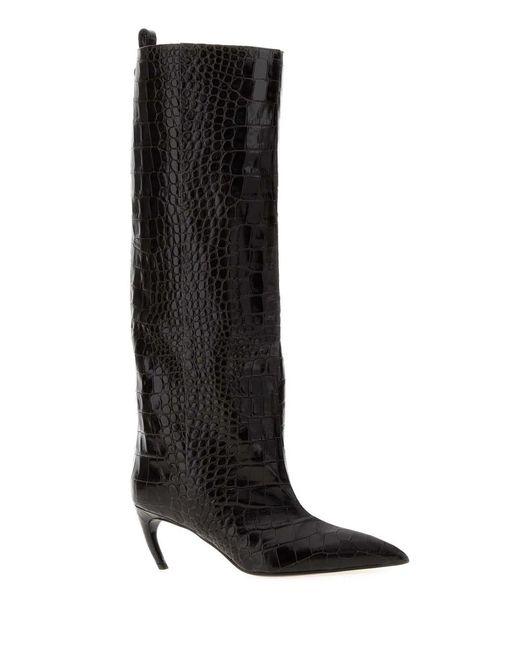 The Attico Black Dark Leather Lea Boots