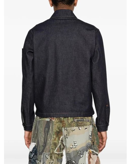 Stone Island Blue Biker Jacket for men