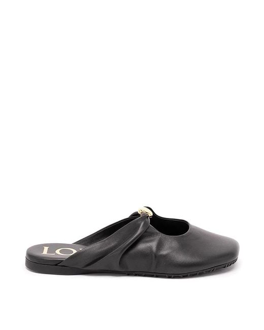 Loewe Black 'Pebble' Soft Mule
