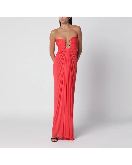 Christopher Esber Red Coral Long Jersey Dress