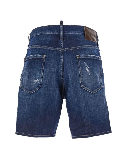 DSquared² Blue Shorts Cotton Elastane Pants for men