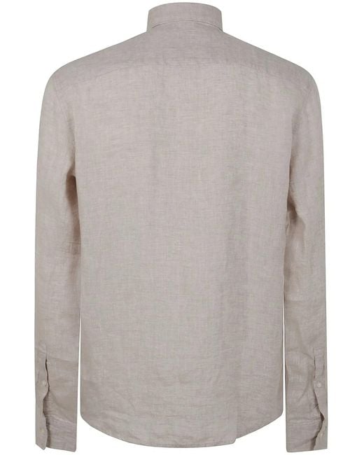 Michael Kors Gray Long Sleeves Linen Shirt for men