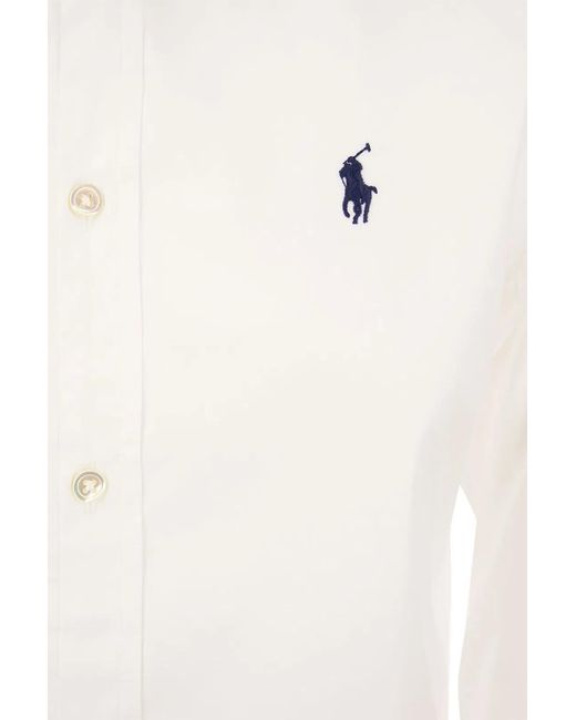 Polo Ralph Lauren White Long-Sleeved Cotton Shirt