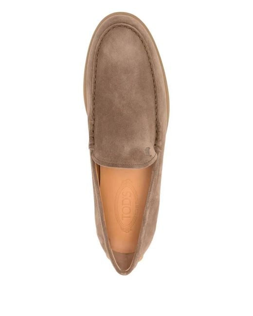 Tod's Brown Suede Leather Slipper Moccasin for men