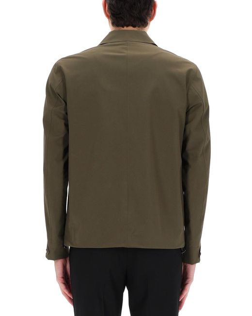 Herno Green Overshirt With Pocket for men