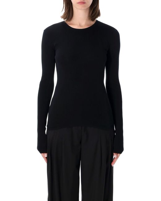 Totême Black Compact Cotton Top