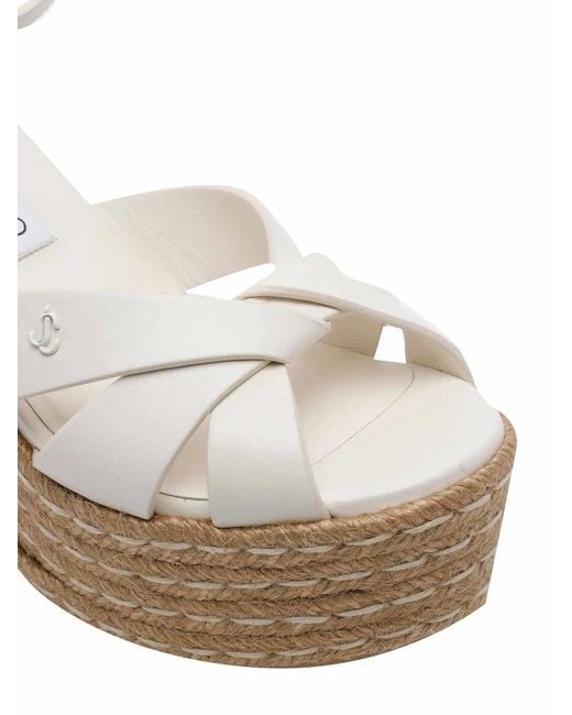 Jimmy Choo White Korra Wedge Sandals