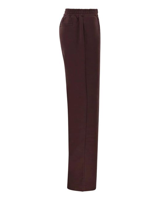 Dondup Red Wide Leg Sweatpants With Logo