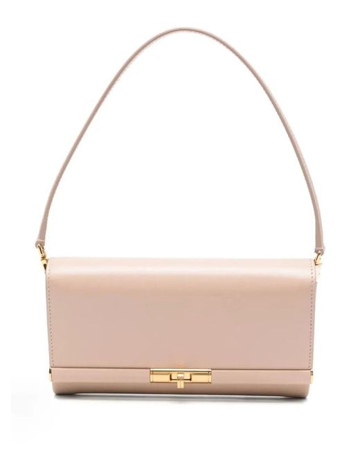 Dolce & Gabbana Pink Dolce & Gabbana Powder Leather Marlene Clutch
