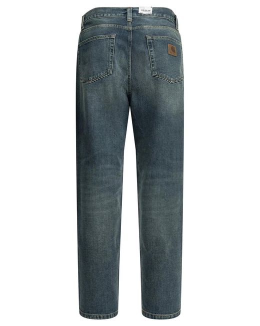 Carhartt Blue Aaron Wide Leg Cotton Jeans for men