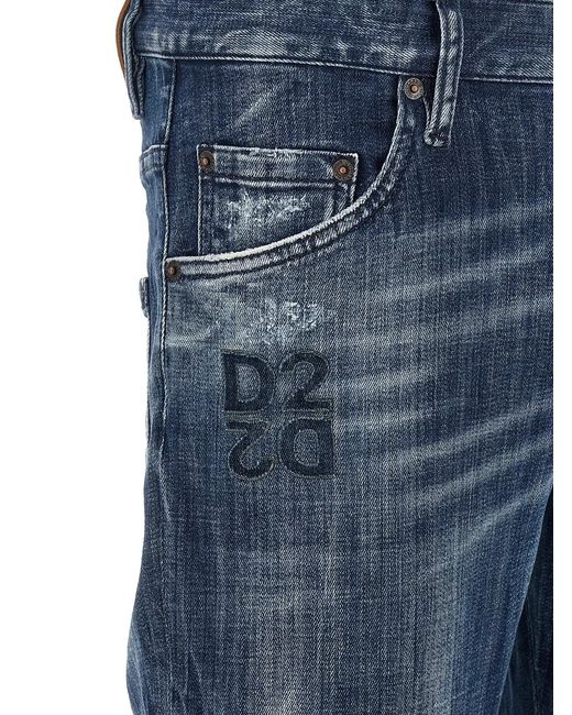 DSquared² Blue Cotton Relaxed Fit Jeans for men