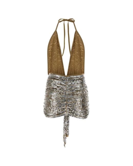 DSquared² White All Over Paillettes Dress