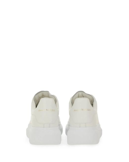 McQueen Gray Oversized Leather Sneakers for men