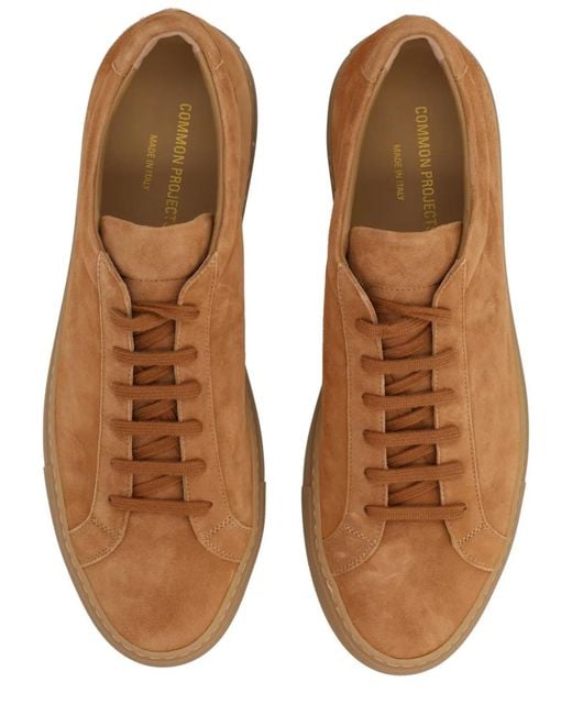 Common Projects Brown Buff Leather Sneakers for men