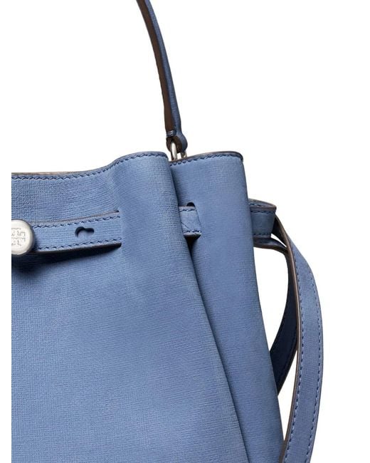 Tory Burch Blue Romy Leather Bucket Bag
