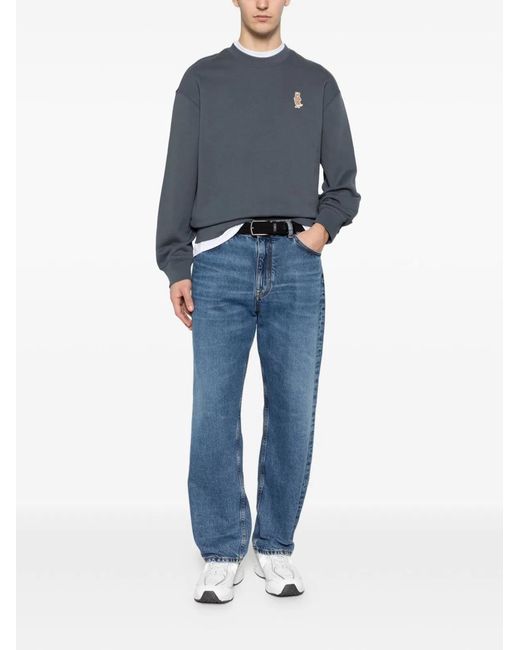 Maison Kitsuné Blue Maison Kitsuné Dressed Fox Cotton Sweatshirt for men