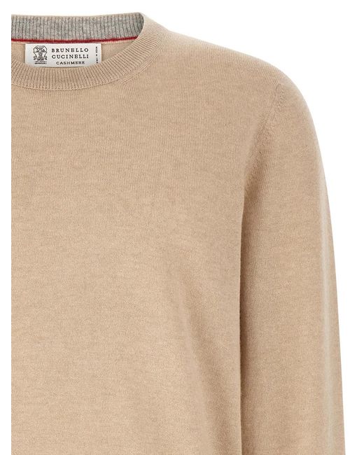 Brunello Cucinelli Natural Cashmere Sweater for men