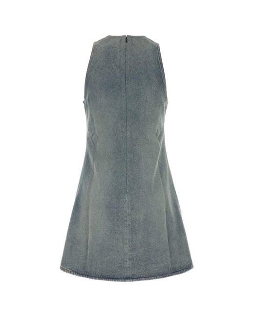 Courreges Gray Heritage Denim A-Line Dress