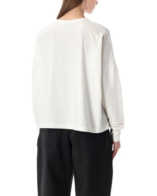 Studio Nicholson White Loop Cotton Jersey Long Sleeve T-Shirt