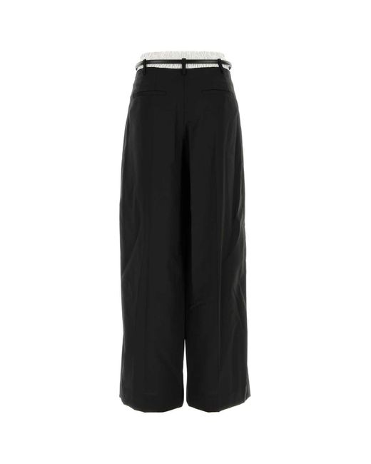 Alexander Wang Black Mid-Rise Belted Tailored Pant